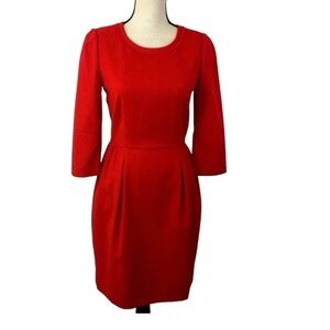 EUC. J Crew Dress. Red. Sz 2.